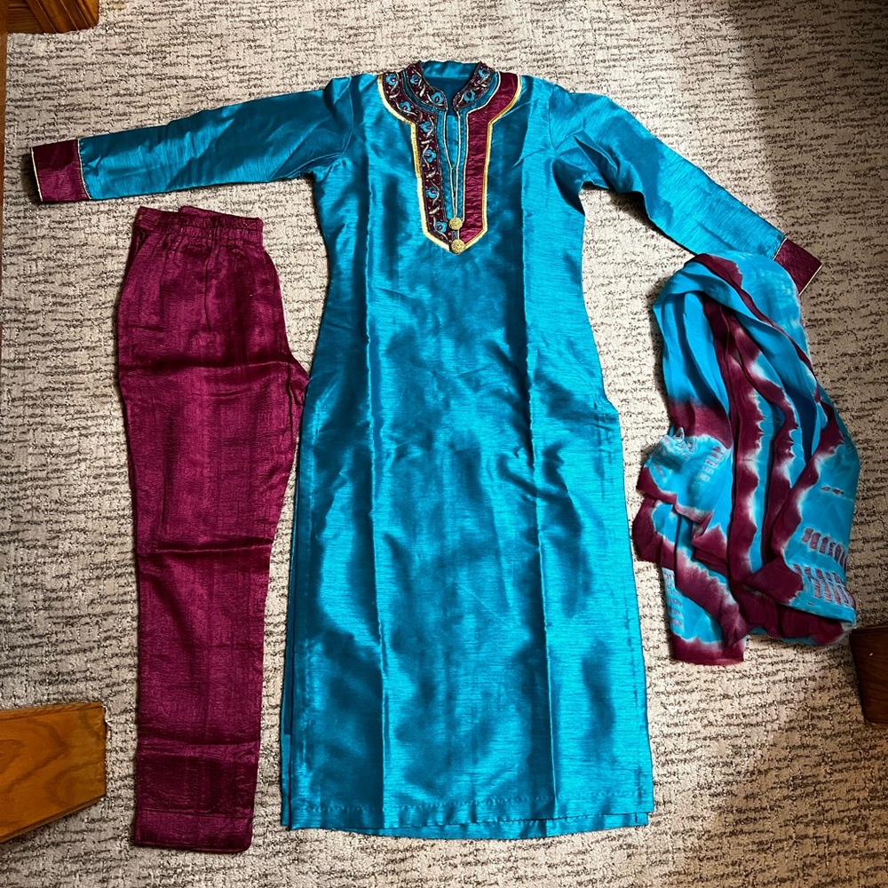 Blue and purple suit